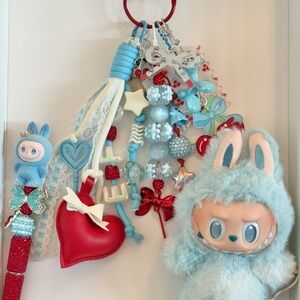 Blue and Red Plush Bunny Toy